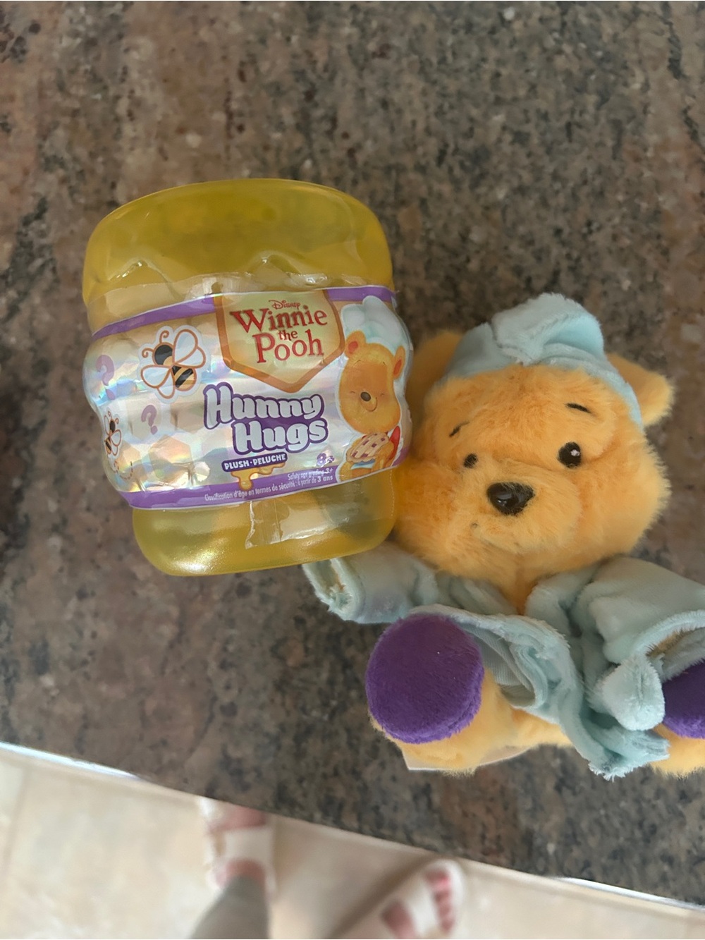 Disney Winnie the Pooh Plush in Yellow, Light Blue & Purple